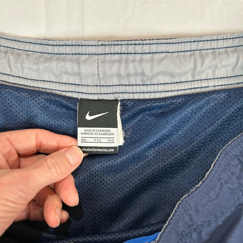 Nike Mens XXL Swim Trunks‎ Board Shorts Navy Blue White Royal Blue Mesh Lined